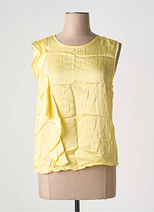 Blouse col rond sans manche jaune FRACOMINA femme