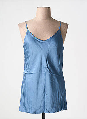 Top manches bretelles ajustables fines bretelles bleu LAUREN VIDAL femme