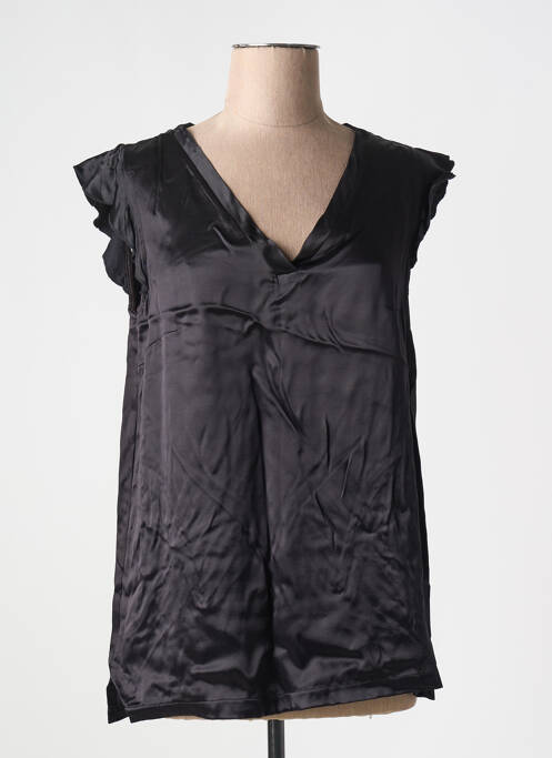 Blouse manches courtes manches courtes noir FRACOMINA femme