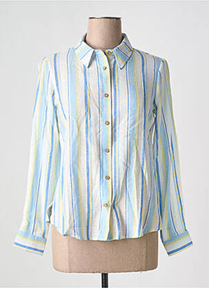 Chemisier coupe cintrée manches longues bleu SUN VALLEY femme