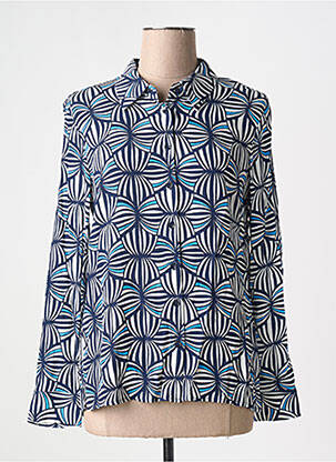 Chemisier coupe cintrée manches longues bleu SURKANA femme
