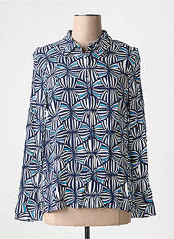 Chemisier coupe cintrée manches longues bleu SURKANA femme