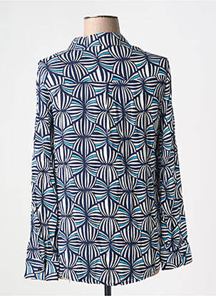 Chemisier coupe cintrée manches longues bleu SURKANA femme