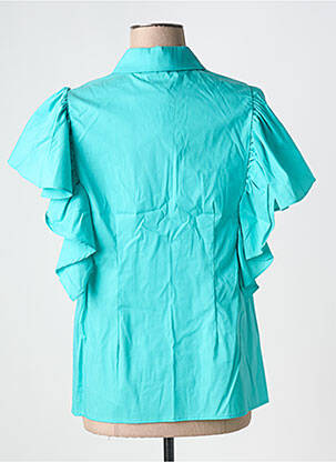 Chemisier coupe droite manches courtes bleu FRACOMINA femme