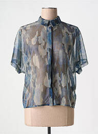 Chemisier manches courtes manches courtes bleu LAUREN VIDAL femme