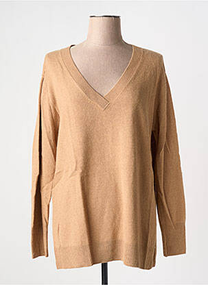 Pull coupe droite manches longues marron FRACOMINA femme
