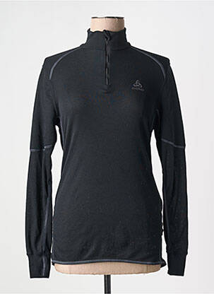 Pull coupe cintrée manches longues noir ODLO femme