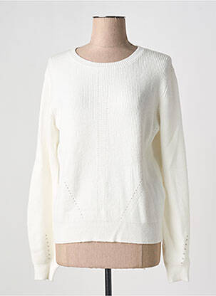 Pull coupe droite manches longues blanc FRACOMINA femme