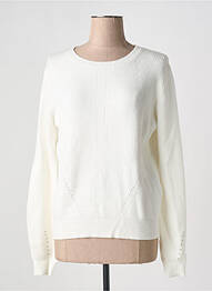 Pull col rond manches longues blanc FRACOMINA femme