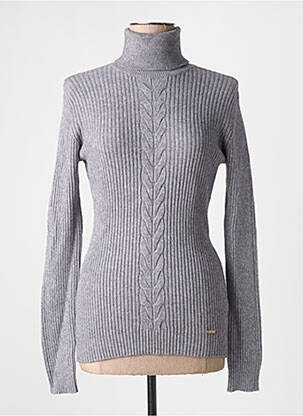 Pull col roulé coupe cintrée manches longues gris FRACOMINA femme