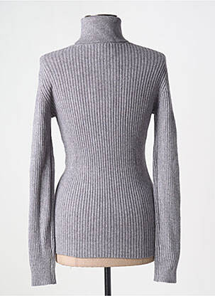 Pull col roulé coupe cintrée manches longues gris FRACOMINA femme