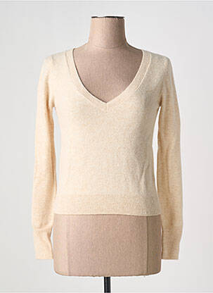 Pull coupe cintrée manches longues beige FRACOMINA femme