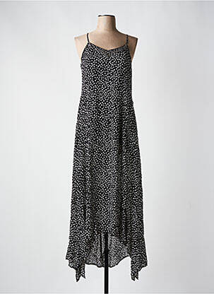 Robe longue manches bretelles ajustables fines bretelles noir FRACOMINA femme