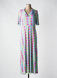 Robe longue imprimé fantaisie manches courtes violet SURKANA femme
