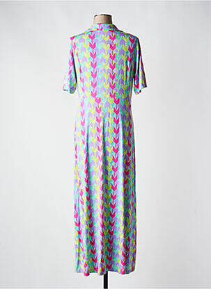 Robe longue imprimé fantaisie manches courtes violet SURKANA femme