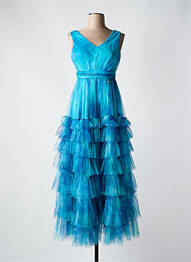 Robe longue imprimé fantaisie sans manche bleu GOA GOA femme