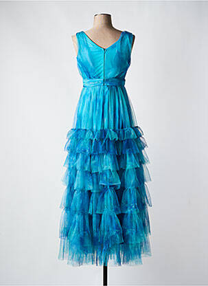 Robe longue imprimé fantaisie sans manche bleu GOA GOA femme