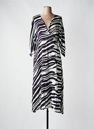 Robe longue coupe cintrée manches 3/4 noir FRACOMINA femme
