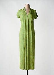 Robe longue imprimé fantaisie manches courtes vert SURKANA femme
