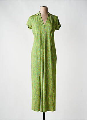 Robe longue imprimé fantaisie manches courtes vert SURKANA femme
