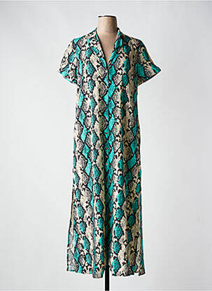 Robe longue manches courtes manches courtes bleu FRACOMINA femme