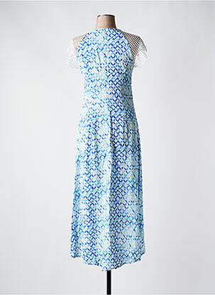 Robe mi-longue fermeture zippée au dos manches courtes bleu GOA GOA femme