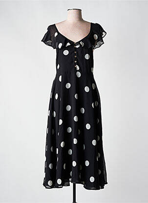 Robe longue manches courtes manches courtes noir FRACOMINA femme