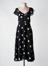 Robe longue manches courtes manches courtes noir FRACOMINA femme