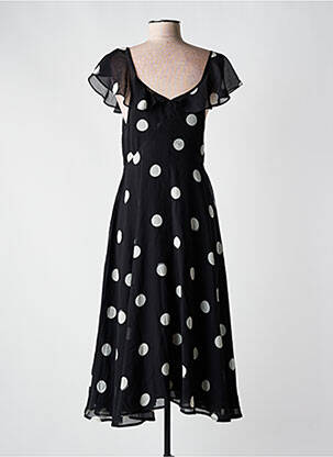 Robe longue manches courtes manches courtes noir FRACOMINA femme