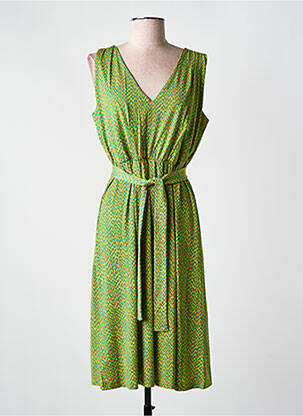 Robe mi-longue sans manche sans manche vert SURKANA femme