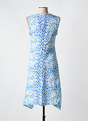 Robe mi-longue imprimé fantaisie sans manche bleu GOA GOA femme