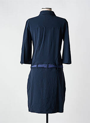 Robe mi-longue manches 3/4 manches 3/4 bleu HBT femme