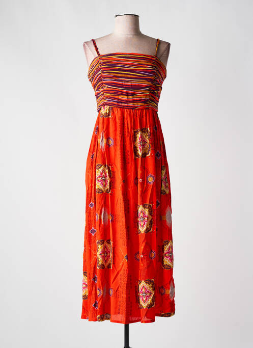 Robe mi-longue orange SURKANA pour femme