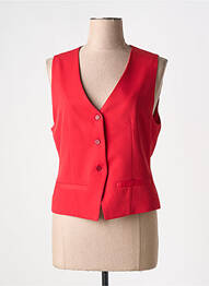 Gilet sans manche fausses poches rouge PLEASE femme