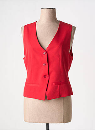Gilet sans manche fausses poches rouge PLEASE femme