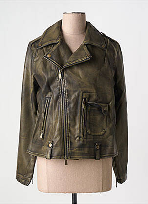 Veste simili cuir poches marron GOA GOA femme