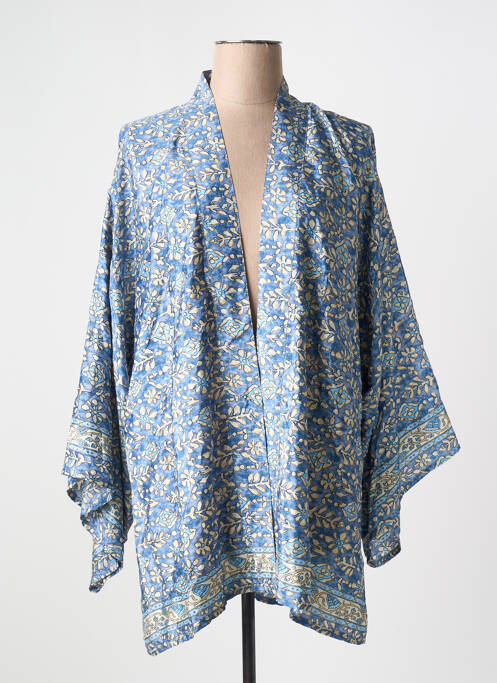 Veste kimono bleu LAUREN VIDAL pour femme