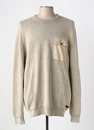 Pull maille souple et aérée manches longues beige PULL IN homme