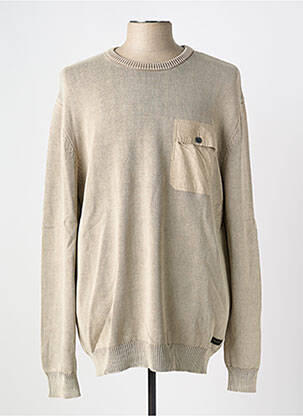 Pull maille souple et aérée manches longues beige PULL IN homme