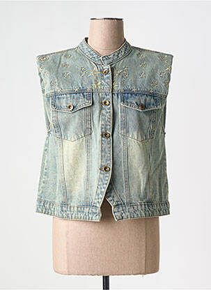 Veste casual epaulette bleu GOA GOA femme