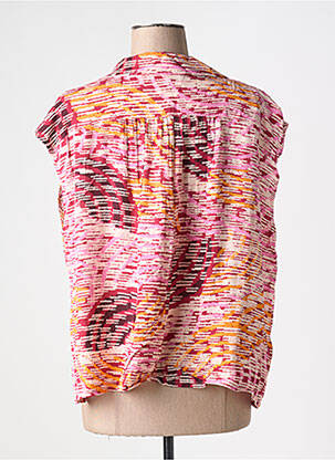 Chemisier tissage crêpe manches courtes rose SURKANA femme