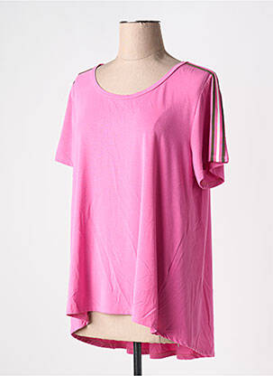 T-shirt stretch manches courtes rose MC PLANET femme