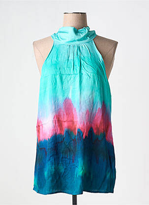 Top coupe fluide sans manche bleu GOA GOA femme