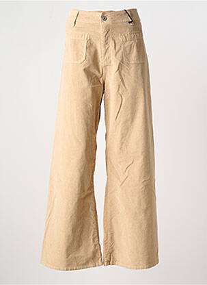 Pantalon flare stretch taille haute beige PLEASE femme