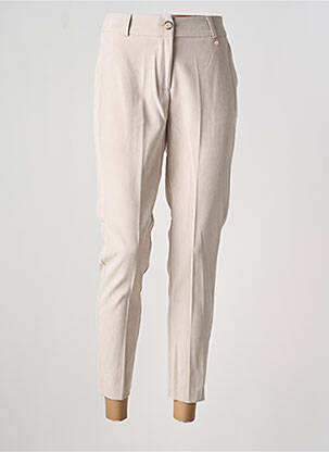 Pantalon 7/8 taille haute taille haute beige GOA GOA femme