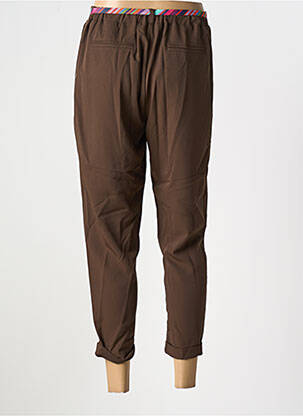 Pantalon 7/8 taille élastique taille normale marron PLEASE femme