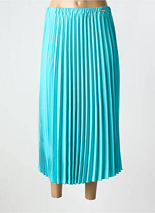 Jupe longue tissage plissé bleu FRACOMINA femme