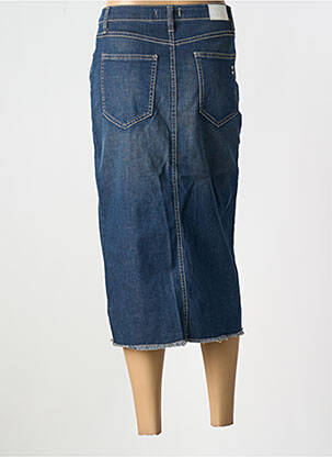 Jupe mi-longue stretch bleu PLEASE femme