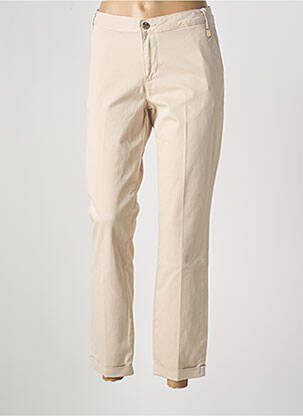 Pantalon chino tissage popeline taille normale beige FRACOMINA femme