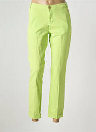 Pantalon chino tissage popeline taille normale vert FRACOMINA femme